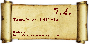 Tasnádi Lúcia névjegykártya